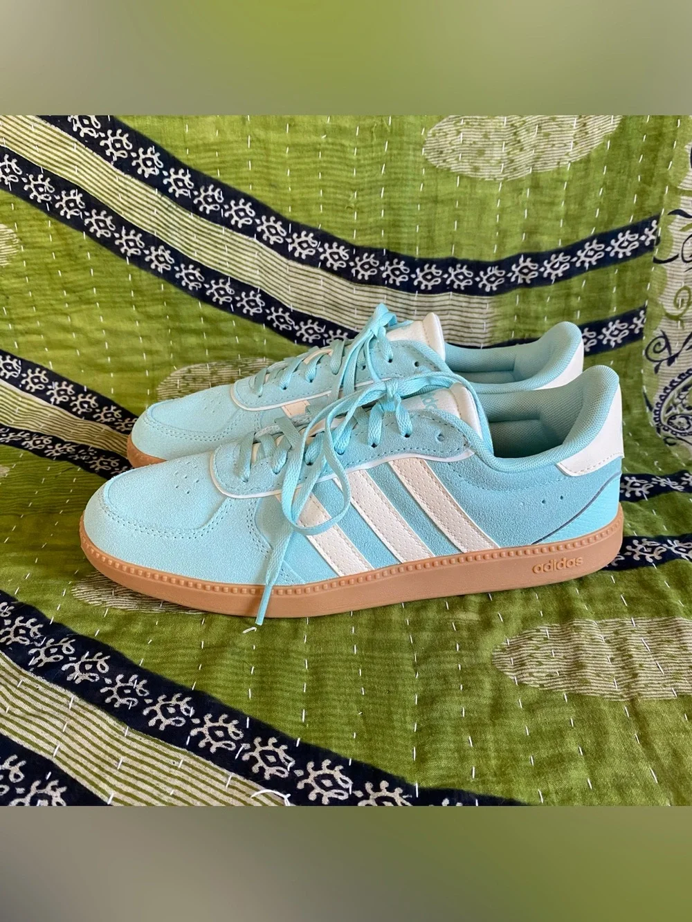 Adidas Flash Aqua/ Wonder White Breaknet Sleek Suede Sneakers 8 Streetwear